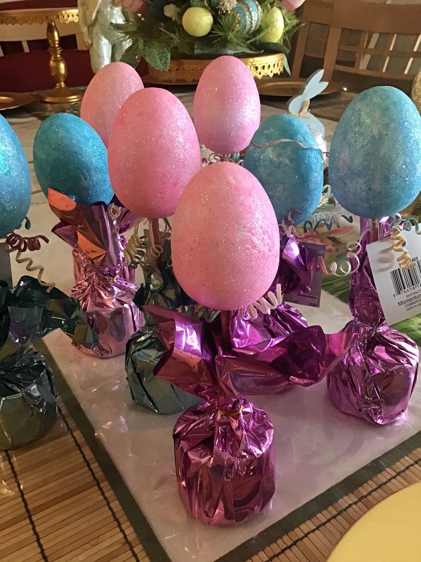 Easter egg centerpieces for Easter table