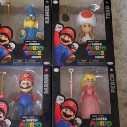 Super Mario Bros Movie Action Figures MARIO PRINCESS PEACH TOAD KAMEK