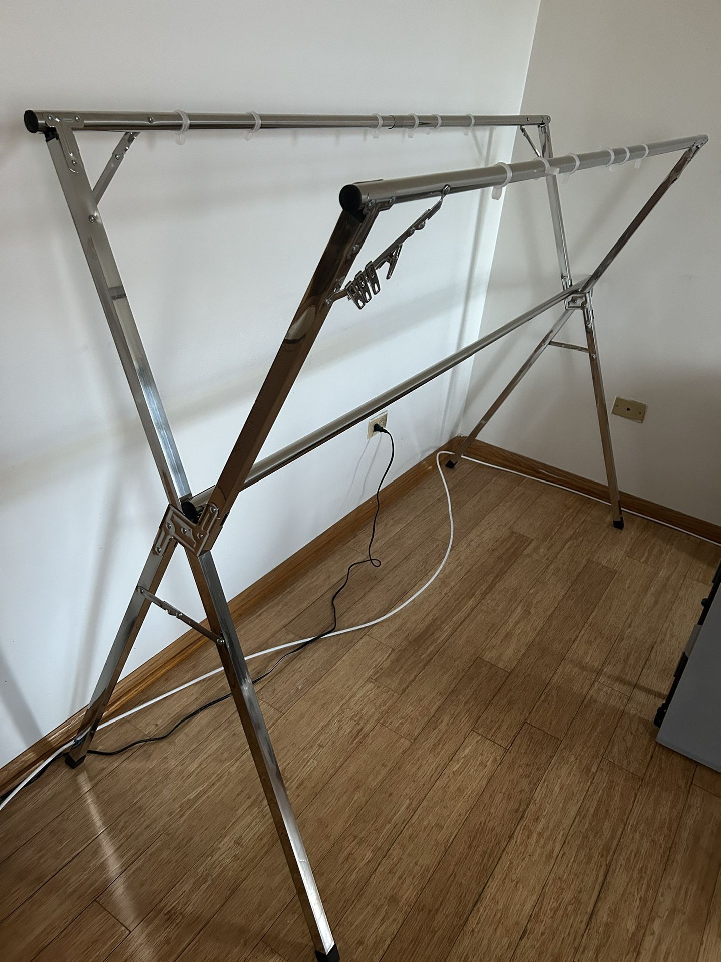 72 Inches Outdoor Indoor Foldable Laundry Drying Rack, Heavy Duty Stainless Steel Clothesline