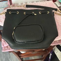 Vegan Black Leather Purse
