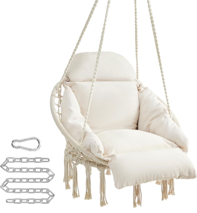 SONGMICS Hanging Chair, Hammock Chair with Large, Thick Cushion