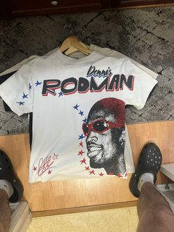 Dennis Rodman Red Blue White Oversized T Shirt Large