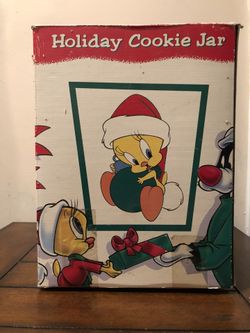 Warner Bros.. Tweety RARE...Holiday Cookie Jar (1996)