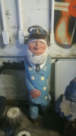 Custom wood carving old salty