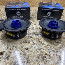 2 6.5 nemesis audio coaxial speakers with bullet tweeters they sound amazing clean and crispy 