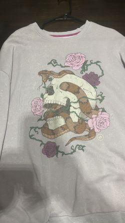 Skull & Snake Floral Graphic Sweater – Dark Boho Style