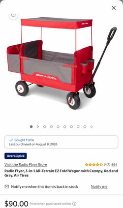 Radio Flyer 3-in-1 EZ Fold Wagon with Canopy (BRAND NEW)