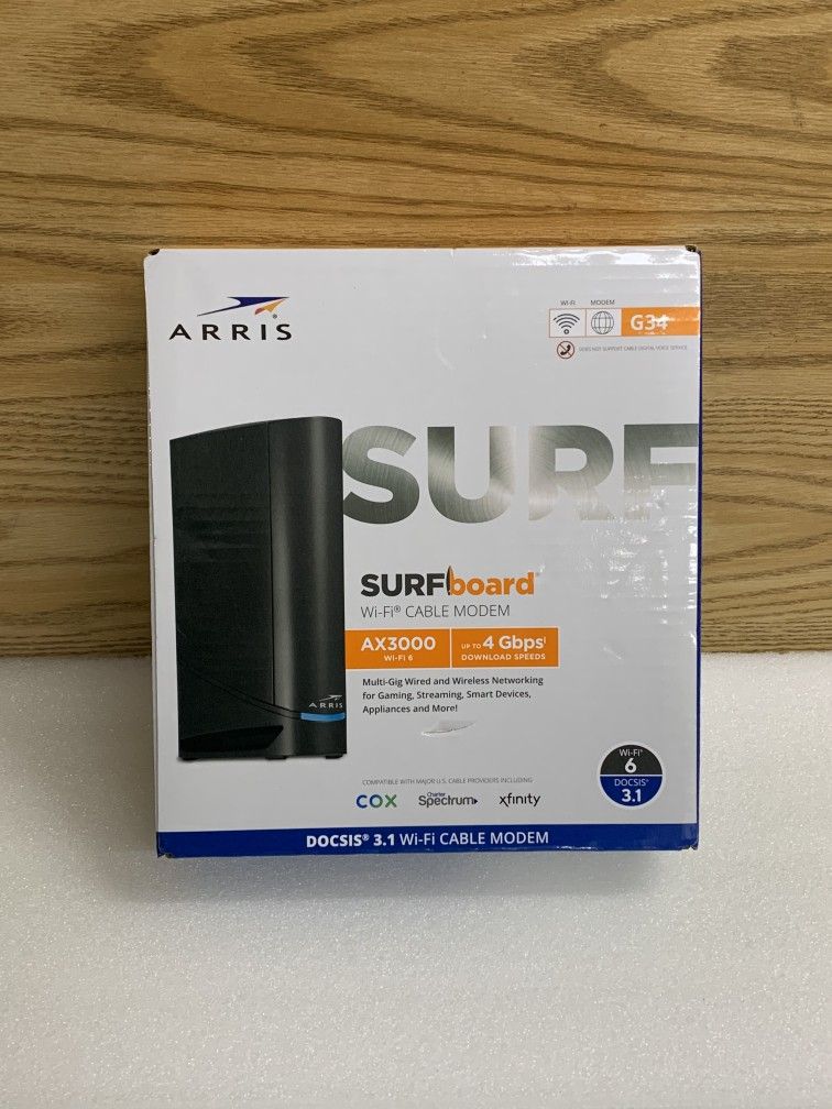 Arris G34 SURFboard DOCAIS 3.1 Gigabit Cable Mode. & Wi-Fi 6 Router