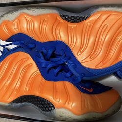 Nike Air Foamposite One Knicks Orange Blue Basketball Shoes 314996-801