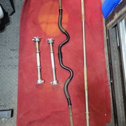 1" HOLE BARS.  
 2-DUMBBELLS HANDLES- 20$   .
 EZ-CURL BAR- 30$ 
  6'  STRAIGHT BAR-35$
All WITH SCREW COLLARS 
11525 S HALSTED DUNKIN DONUTS/7111.S W