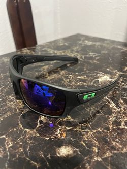 Sunglasses Matte Black Green Logo