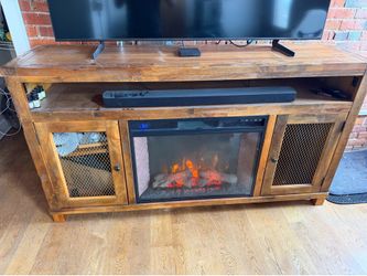 Electronic Rustic Fireplace Tv Stand