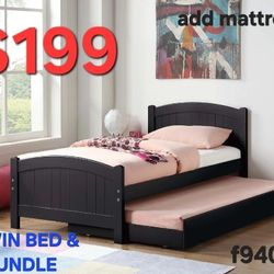 TWIN BED PLUS TRUNDLE SPECIALS DEALS FINANCING AVAILABLE ADD MATTRESS EASY CREDIT APPROVAL NO HONEY DOWN