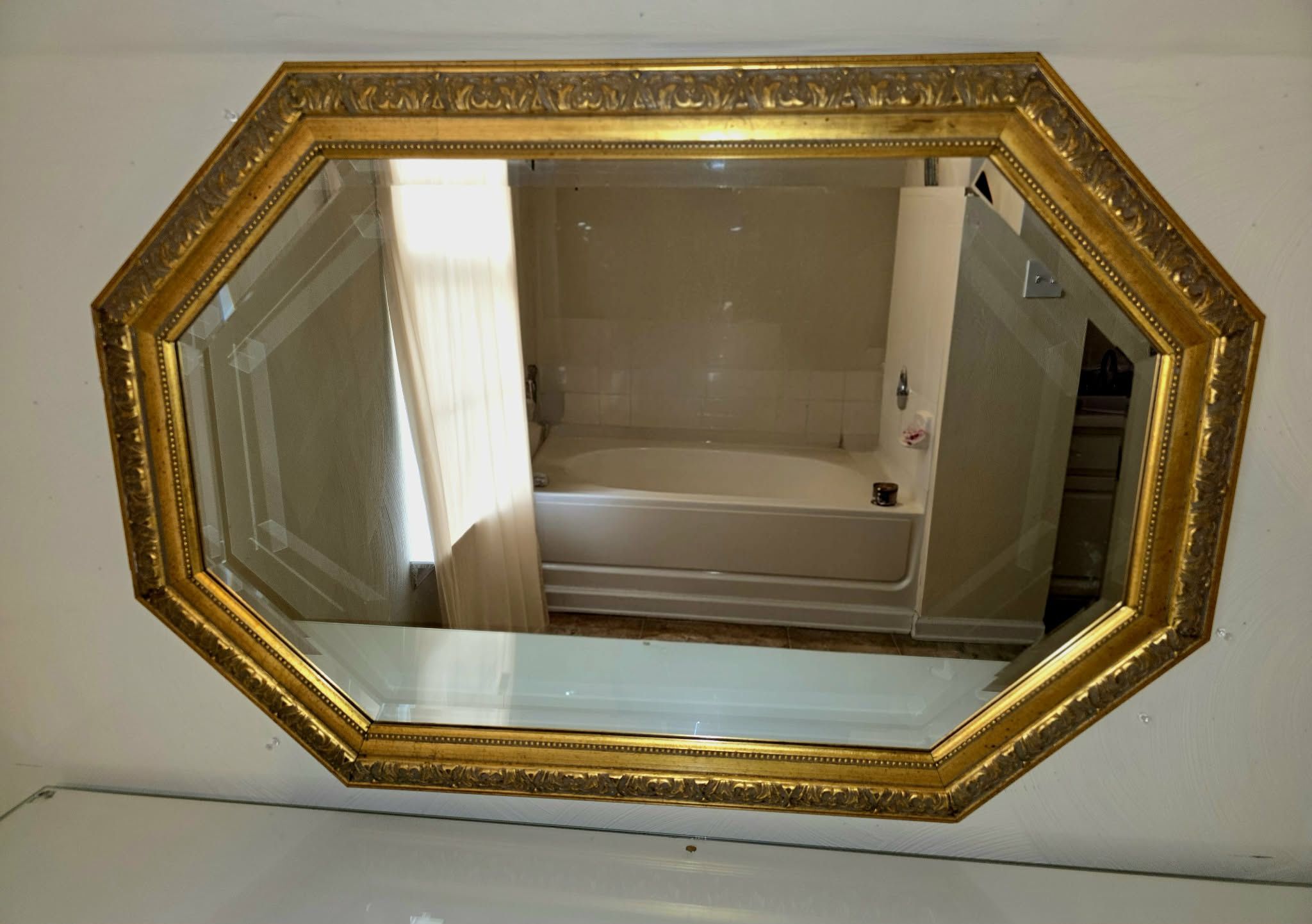 Vintage Gold Mirror + Small Makeup Vanity Set