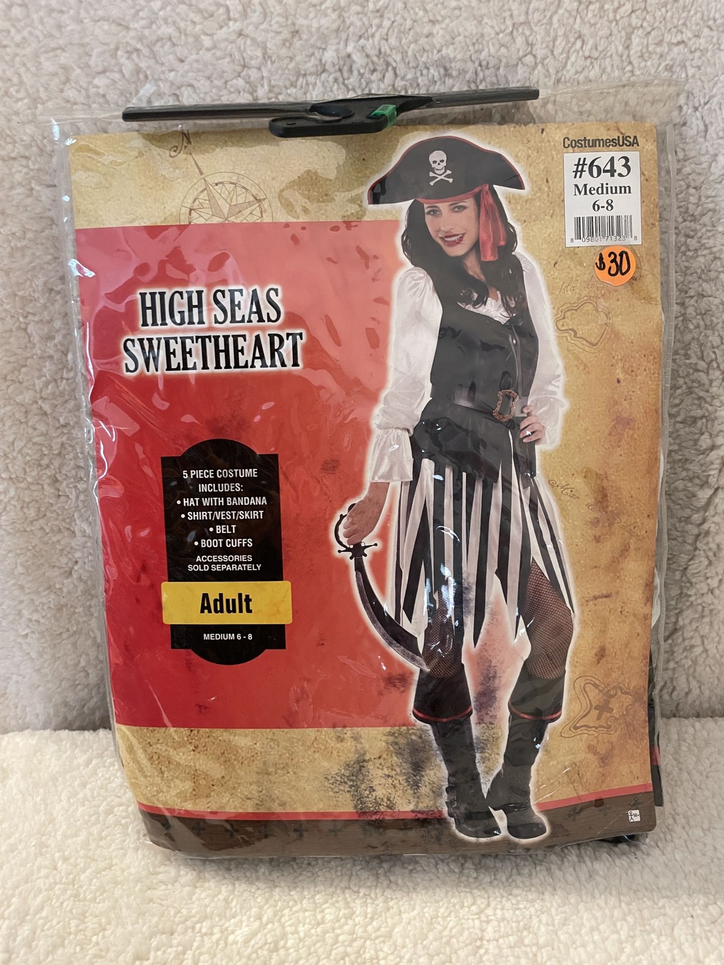 Costume “High Seas Sweetheart” Pirate Adult Medium 6-8