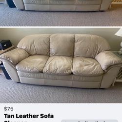 Leather Sofa Sleeper Tan 