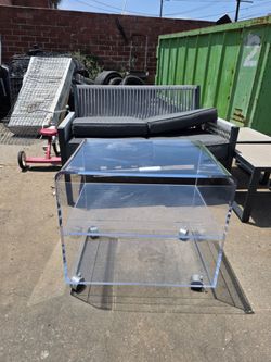Lucite side table lucite TV stand mid century