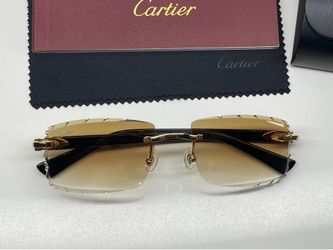 Cartier Black Acetate Sunglasses Buffalo Horn Glasses
