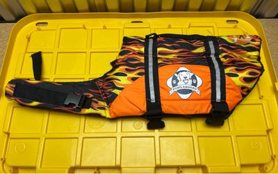 Paws Aboard Dog Life Jacket – Flame Print
