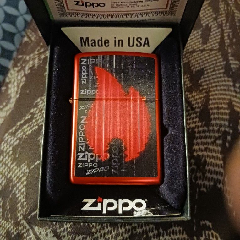 Brand New Chrome Red Zippo