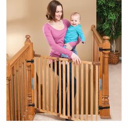 2 Pcs No Hole Stairway Baby Gate Adapter - Fits Round & Square Banisters, Compatible with Most Hardware and Pressure Mount Baby Gates Up to 37 inches 