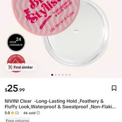 (wholesale) NIVINI Clear  -Long-Lasting Hold ,Feathery & Fluffy Look,Waterproof & Sweatproof ,Non-Flaking, Gentle Formula ,Includes  Brush. eyebrow