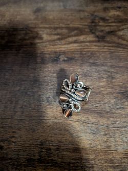 Paparazzi Brown Tiger Eye Stone Brass Filigree Statement Ring with Elastic band