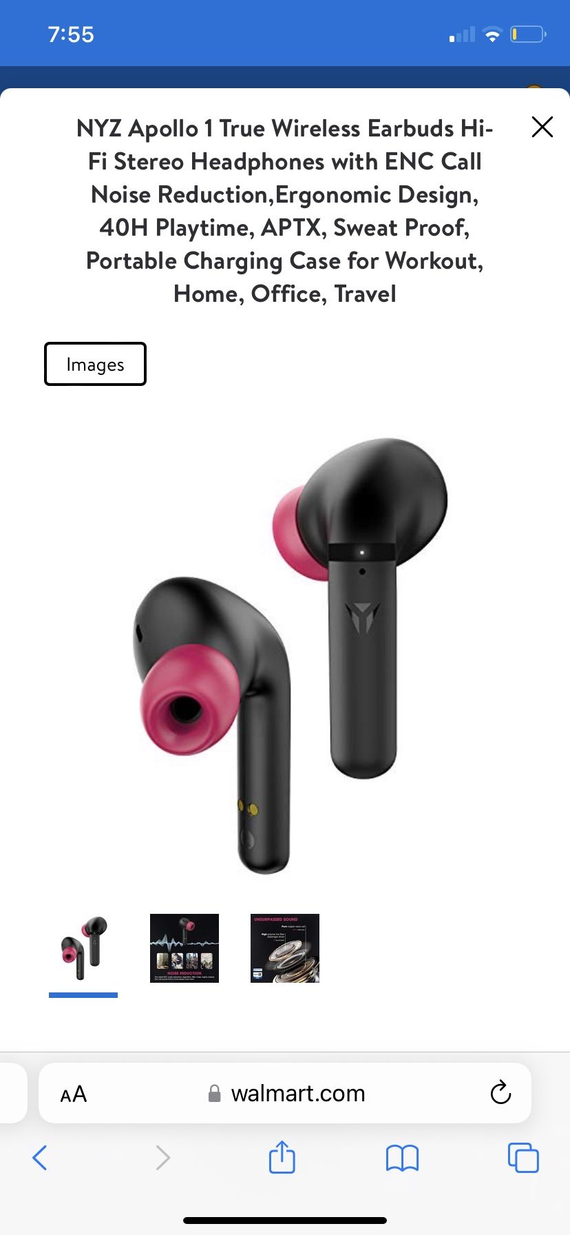 Nyz Apollo 1 True Wireless Earbuds Hi-Fi Stereo Headphones with Enc Call Noise Reduction,Ergonomic Design, 40H Playtime, ...