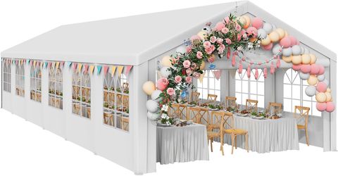 YITAHOME 20x40FT Party Tent Heavy Duty Wedding Tent Event Shelters Outdoor Canopy Upgraded Galvanized Steel Carport with Removable Sidewall Windows fo