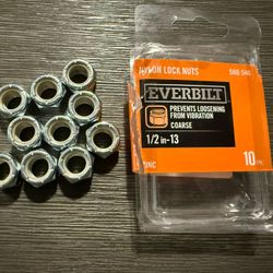 Everbilt 1/2 in.-13 Coarse Nylon Lock Nuts (10-Pack)