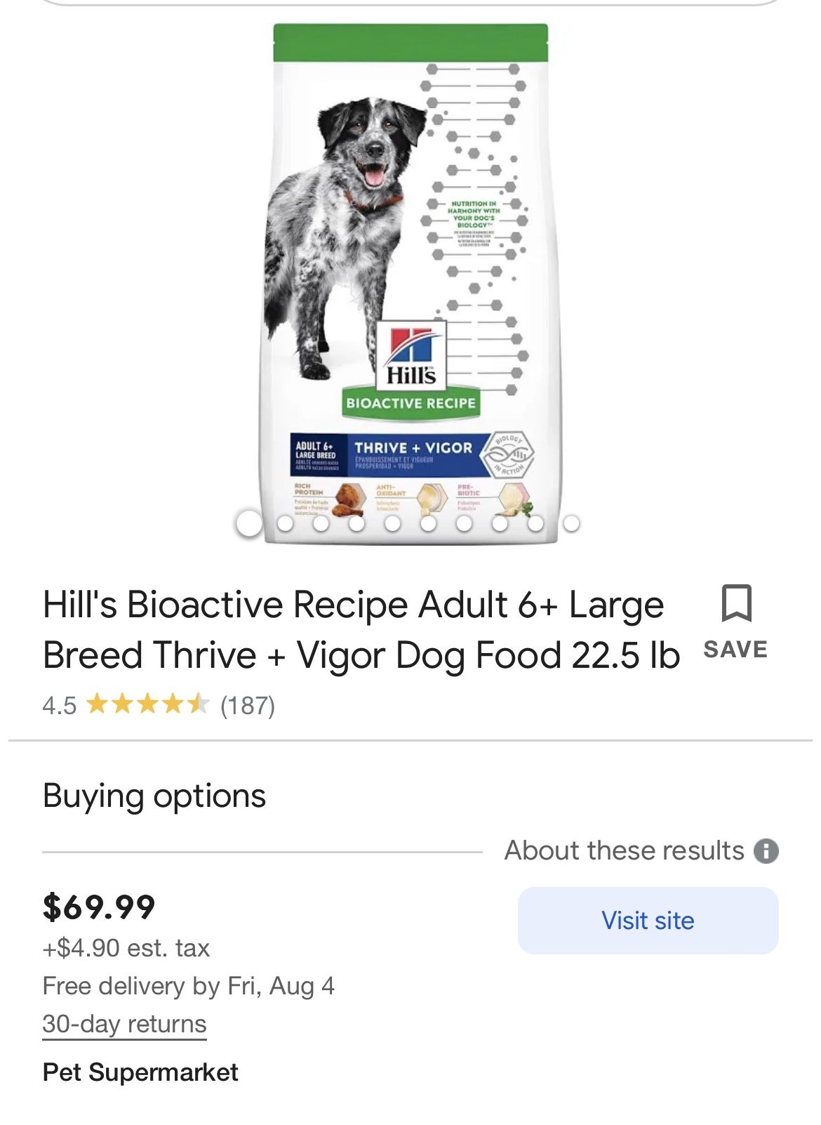 Hills bioactive recipe uren thrive and vigor