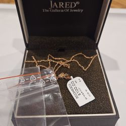 Gold Necklace with Heart Pendants