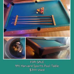 9 ft Harvard Sports Pool Table