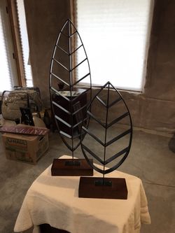 Decorative Metal And Wood Pieces $25 For Both