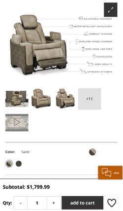 Next-GEN DuraPella Performance Fabric  Power Recliner