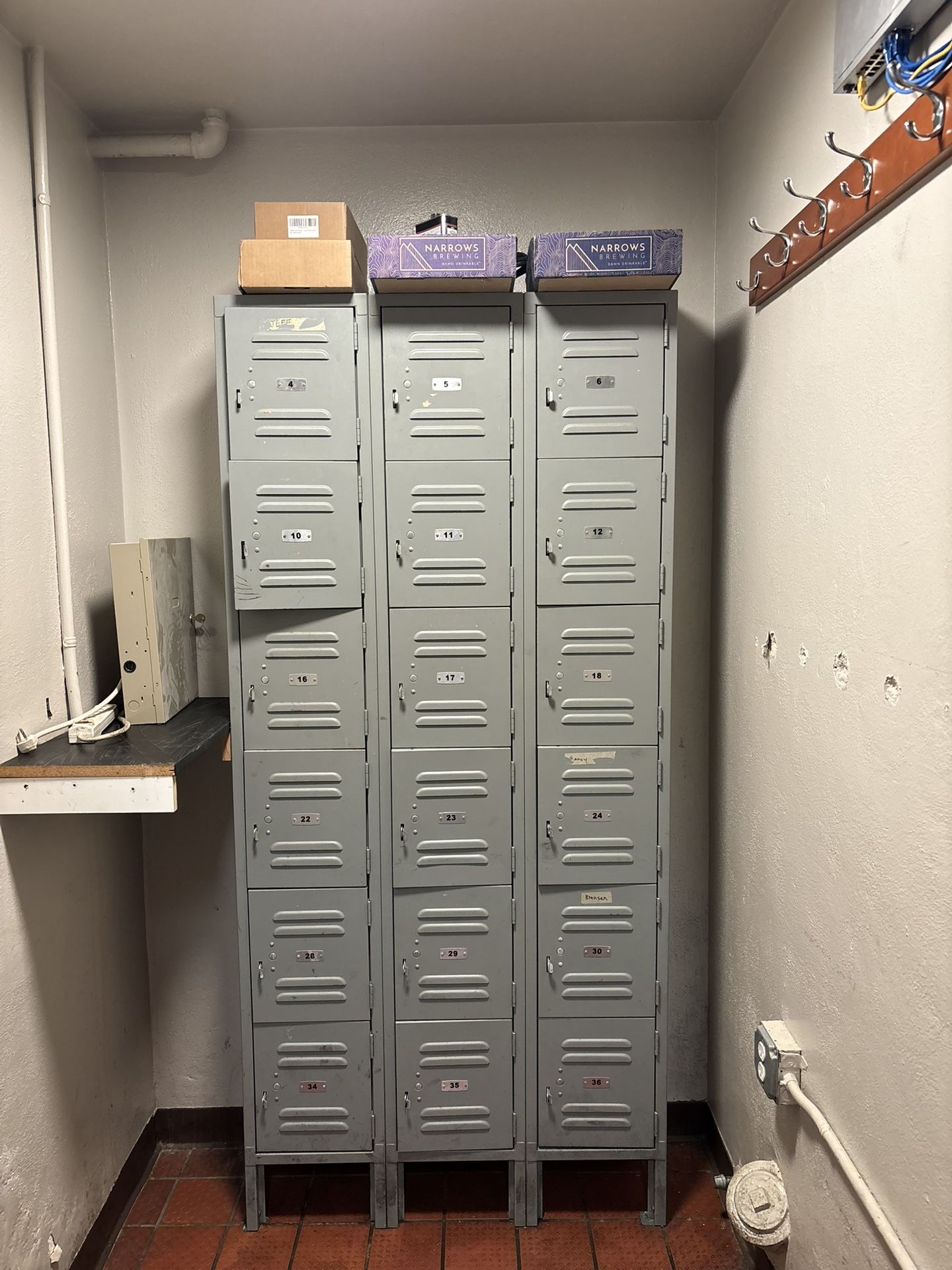 Industrial 36-Door Metal Locker Unit - Great for Employee or Gym Use