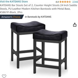 Bar stool Set Of 2 (black) 24”