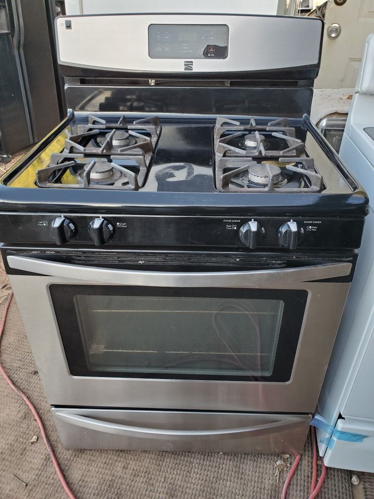 Stove is gas stainless steel