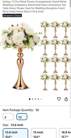 Gold Tall Metal Flower Centerpiece (12.6 inch’s)