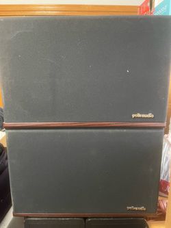 Polk SDA  compact vintage speakers,everything is working good,have little crack and tweeters need be fix it no sound.Some people can fix that problem.