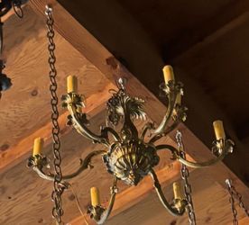 Gorgeous Vintage Brass Chandelier From France 