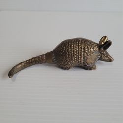 Vintage Armadillo Brass Figurine Sculpture Paperweight 5" Long. 

