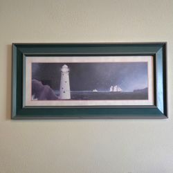 Set Of 2 Framed Panoramic Lighthouse Prints