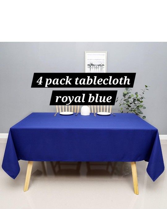 4 Pack Royal Blue Tablecloth New Party Decorations New