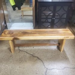 Suar Wood  Bench - Handcrafted Rustic Elegance with Live Edge for Modern Spaces(New)