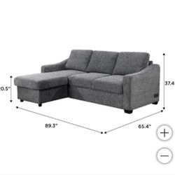Free delivery Lucca 84 in. Flared Arm 2-Piece Fabric L-Shaped Sectional Sofa in Gray with Chaise