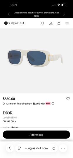 New White DIOR Lady9522S1| MSRP$630 sunglasses