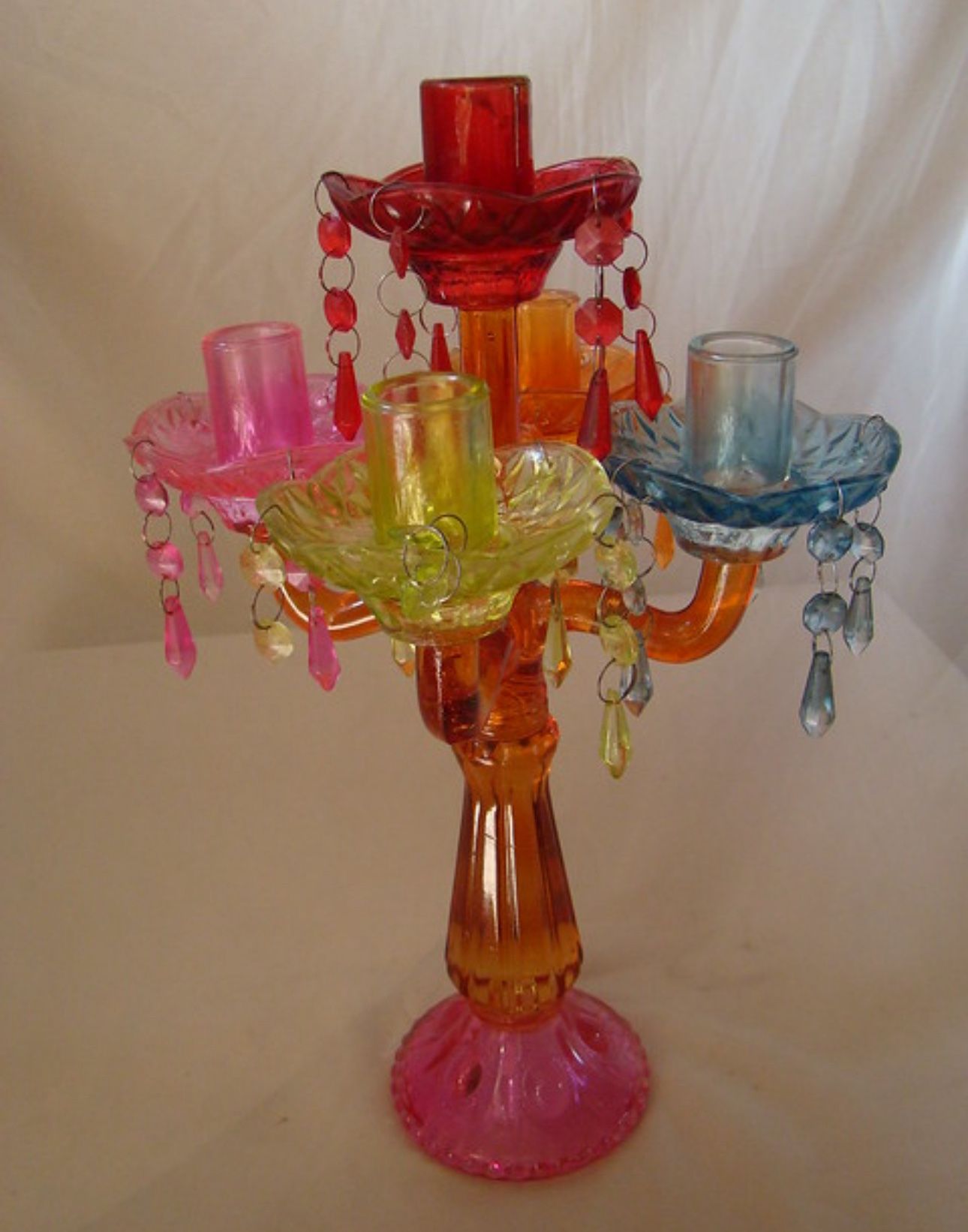 Antique Glass Candle Holders