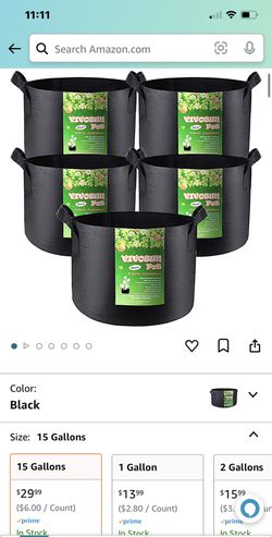 VIVOSUN 5-Pack 15 Gallon Plant Grow Bags, Heavy Duty Thickened Nonwoven  Fabric Pots with Handles for Sale in Chandler, AZ - OfferUp
