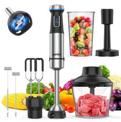 Ganiza Immersion Blender Handheld, 6 in 1 Hand Blender Stainless Steel Blade